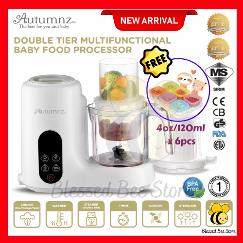 Autumnz 2 in 1 Double Tier Multifunctional Baby Food Processor