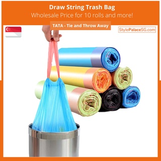SG Drawstring Trash Bag / Garbage Bag / Rubbish Bag / Plastic Bag  (Singapore Seller)