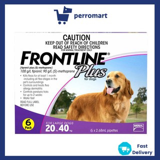 frontline plus for large dogs 6 doses
