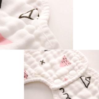 2Pcs 360 Rotating Baby Drool Pad Petal Round Feeding Bib Burp Absorbent Double Cotton Cloths Saliva Towel #5