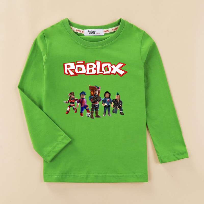 100 Cotton Tee Long Sleeve T Shirt For Boy Roblox Kids Top Boys New Shirt - roblox waitress clothing