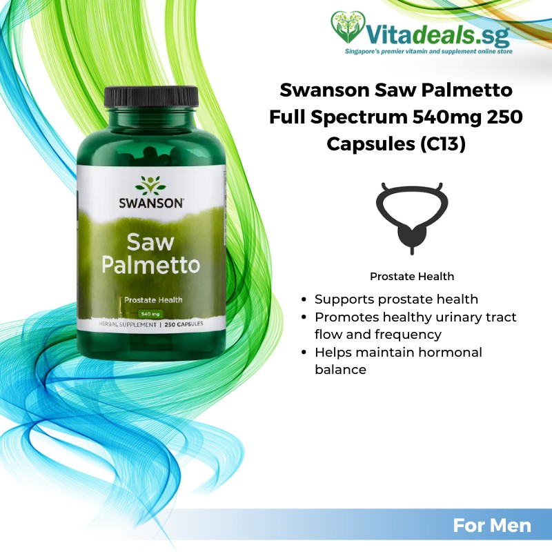 Swanson Saw Palmetto Full Spectrum 540mg (C13), 250 Capsules, Health ...