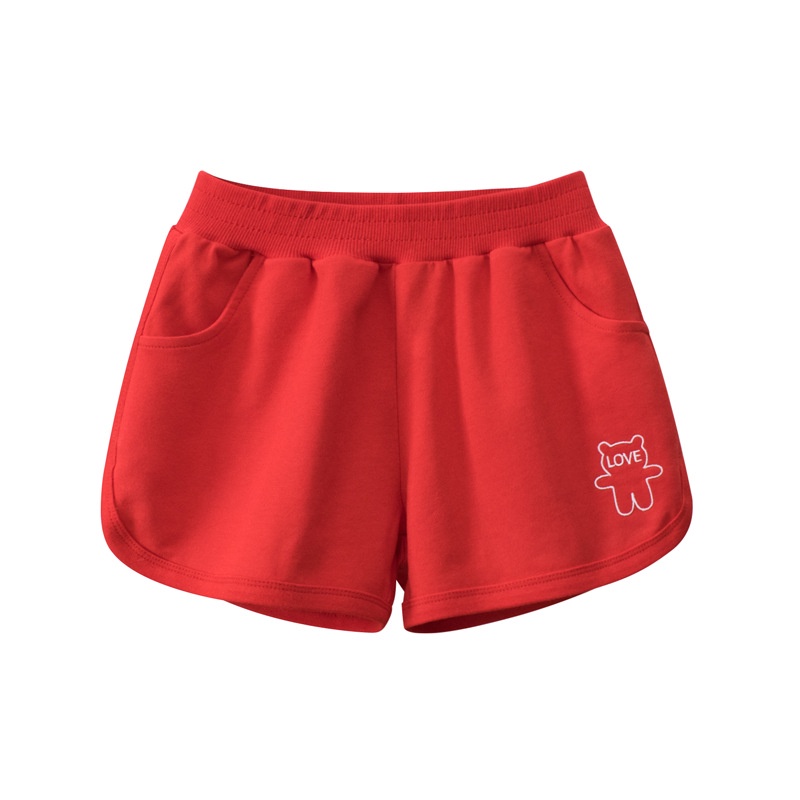 Girls short pants Children's Clothing Summer New Girls' Shorts Denim Bear Cute Pattern Outer Wear Pants Thin Children's Shorts