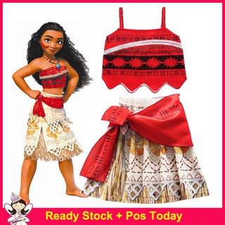 Movie Princess Moana Costume Kids Girls Party Dress Gift Shopee Singapore