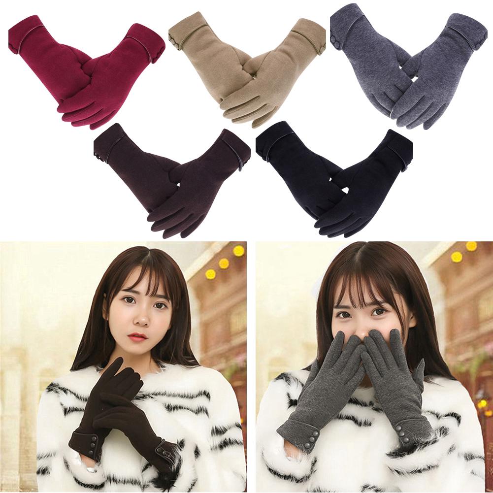 Image of Winter Warm Gloves Touch Screen Phone Windproof Lined Thick Gloves