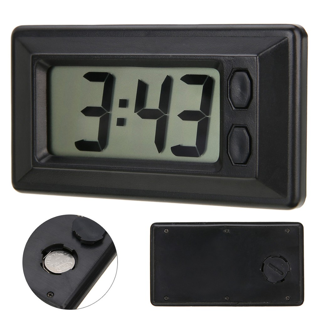 Auto Digital Car Dashboard LCD Clock Time Date Display Self-Adhesive Stick CL
