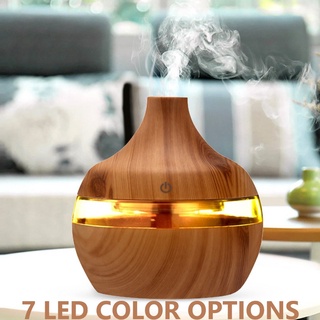 300ml USB Electric Humidificador Wood Grain 7 Color LED Lights Mini Air Humidifier Essential Oil Diffuser Mist Make For Home Car
