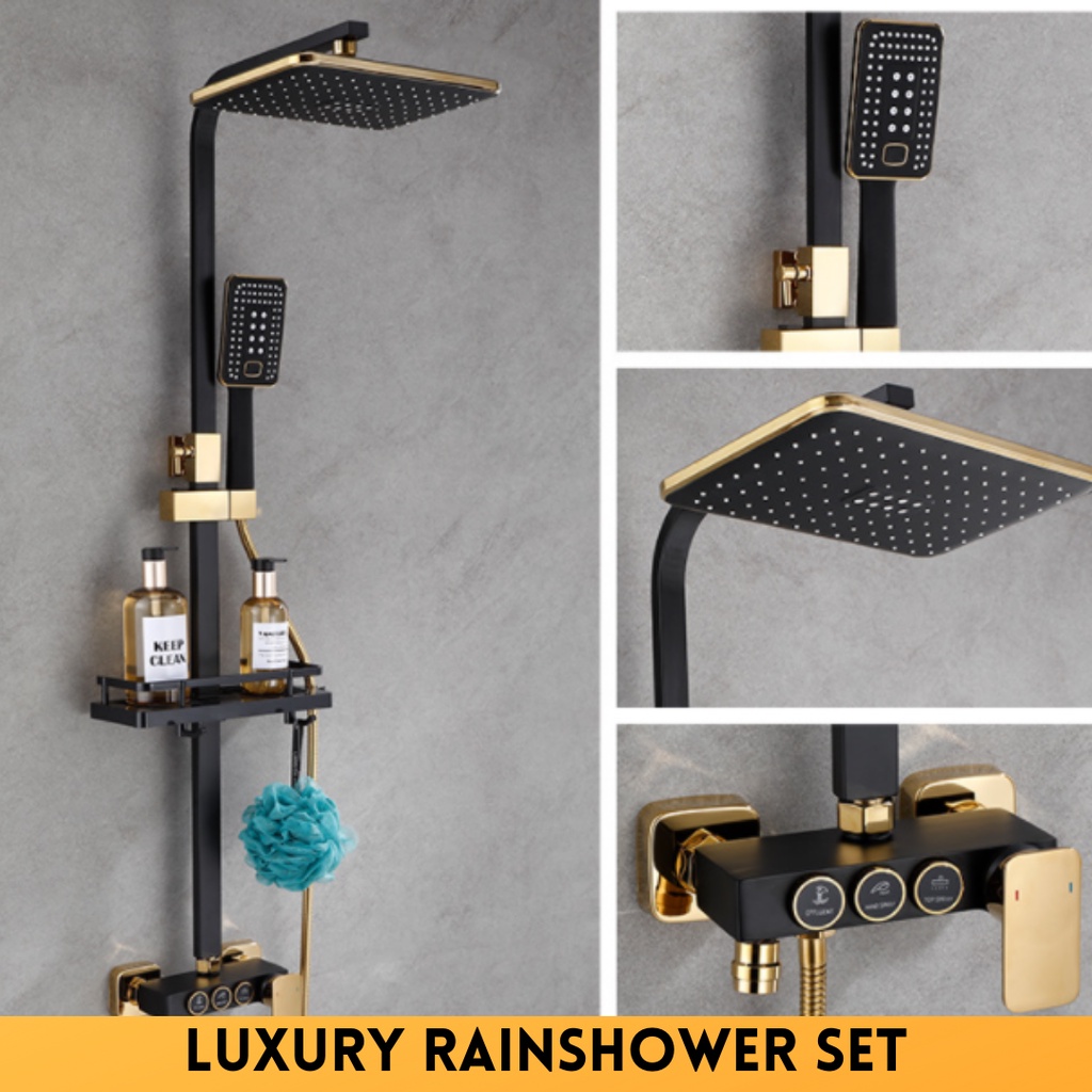 Brass Luxury Rainshower Set | 3 Way Rainshower Set With Push Button ...