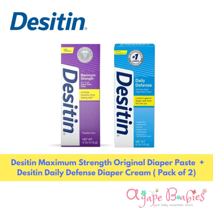 [Exp 07/22] [1+1Pack] Desitin Daily Defense Diaper Cream 4oz BLUE