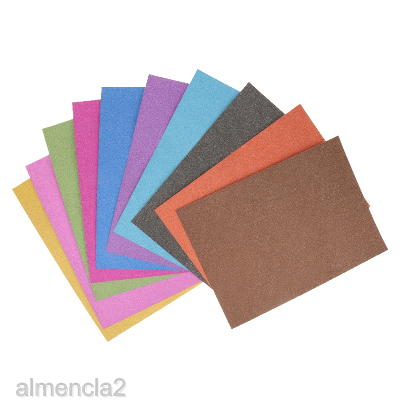 [AlmenclafdMY] 10 Sheets/Pack A4 Glitter Cardstock Paper Crafts Paper Assorted Colours Shopee