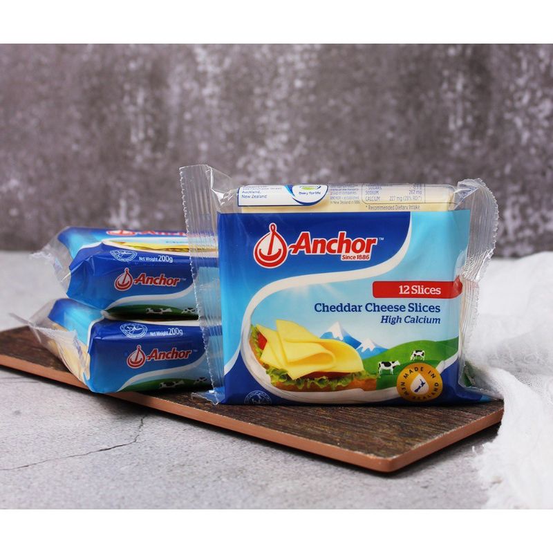 Anchor Cheddar Cheese Silces 12 Silces 200g Halal Shopee Singapore