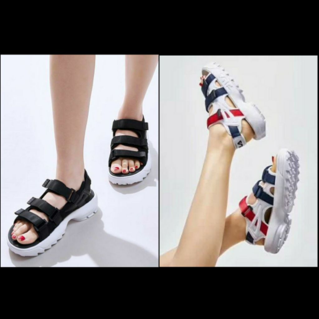 fila two strap sandals