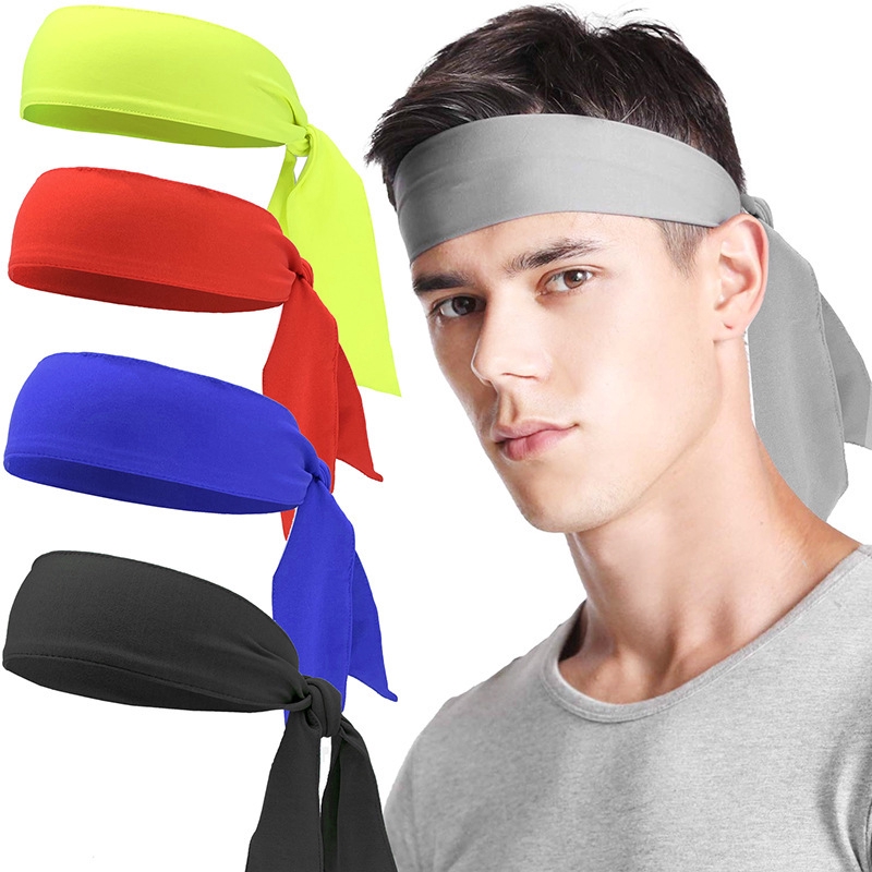 Head Tie Back Headband Sports Headband Sweat Band Hair Sweatband Men Women K0Q0 