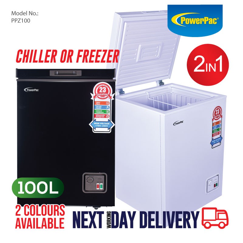 PowerPac Chest Freezer 100L CFC Free, Chiller & Freezer (PPFZ100