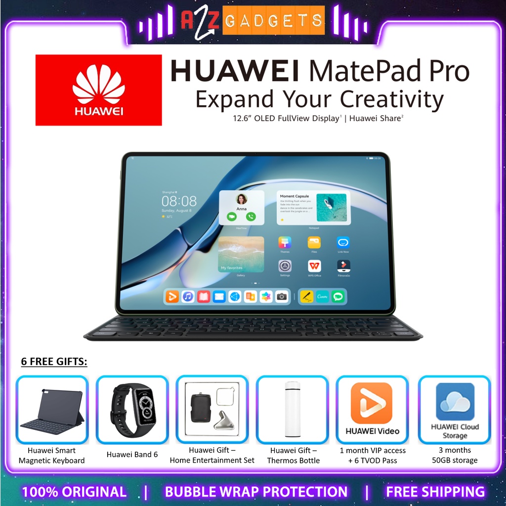 Shop Malaysia Huawei Matepad Pro 12 6 Inch 2021 Free 6 Gifts 1 Year Huawei Malaysia Warranty Shopee Singapore