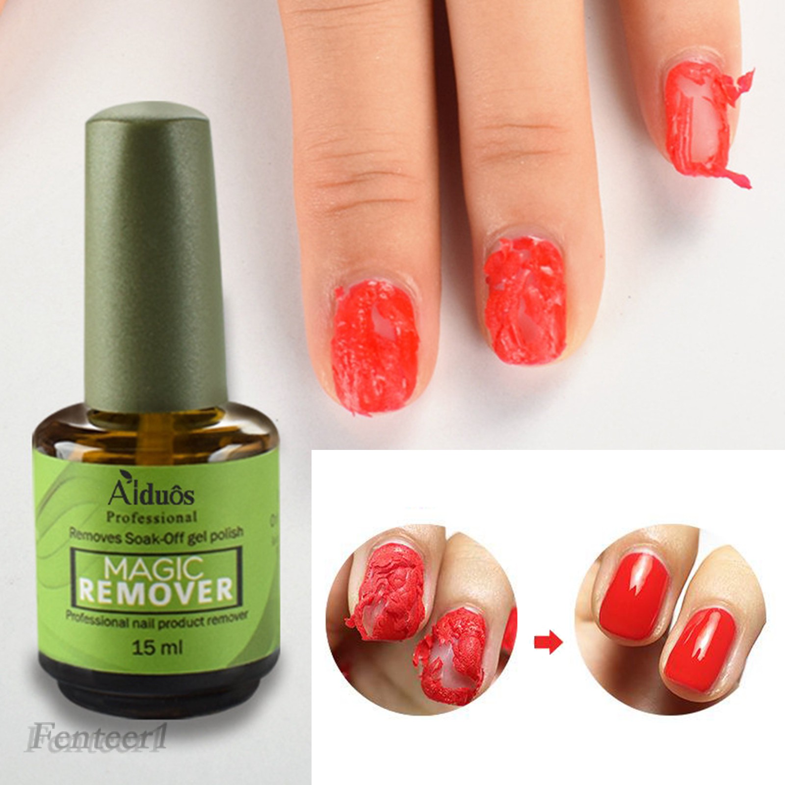 Fenteer1 Gel Nail Polish Remover Burst Soak Off Nail Remover Manicure Tool 15ml Shopee Singapore