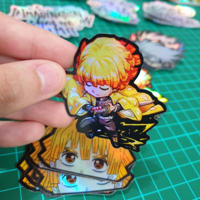 anime hologram sticker psh45 small zenitsu demon slayer shopee singapore