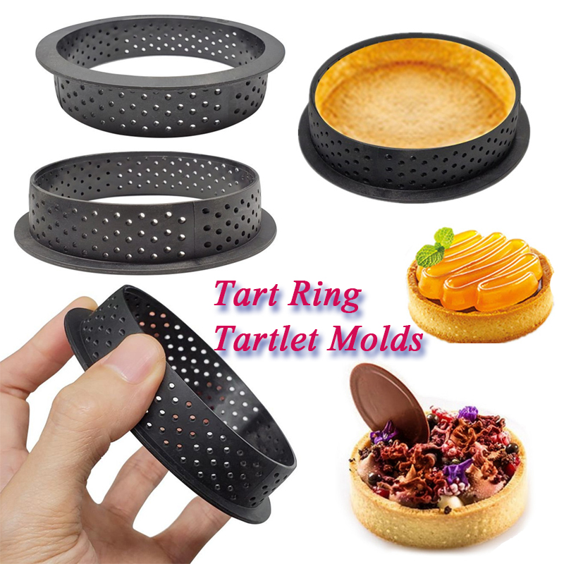 Details about   Cake Baking Mold Perforated Non-Stick Tartlet French Dessert Mousse Mould.