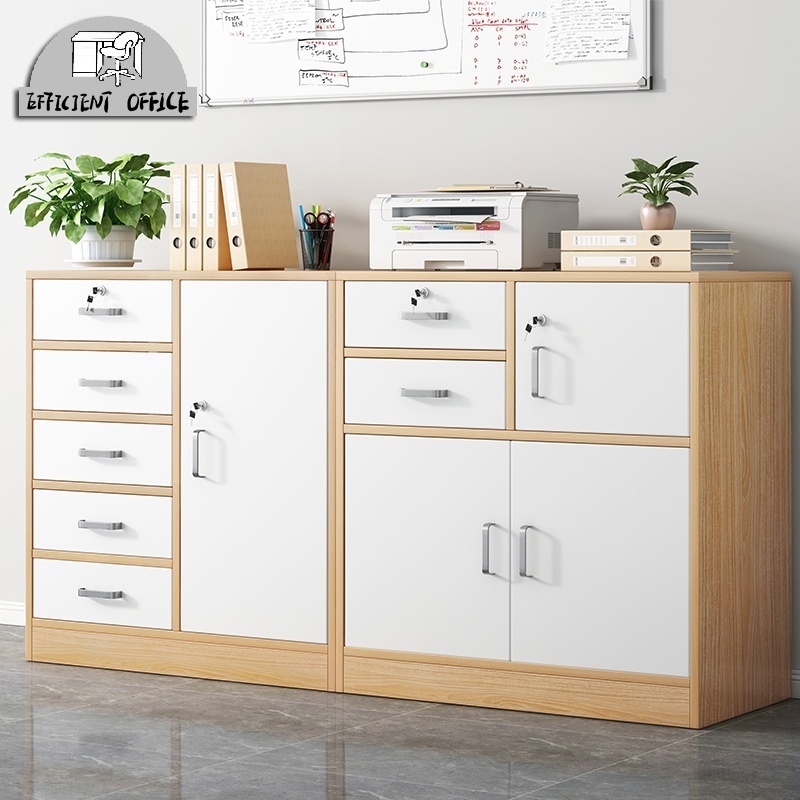 File Cabinet Wooden Office Cabinet Drawer With Lock Office Desk Side ...
