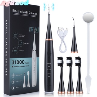 6 in 1 Electric Oral Irrigator Dental Scaler Electric Toothbrush Rechargeable Tooth Cleaning Kit Calculus Tartar Remover Dentist Waterproof Teeth Whitening