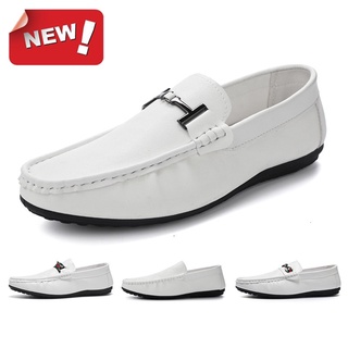 Ready Stock Men Boat Shoes Soft Leather Slip-on Loafers Outdoor Anti Slip Casual Walking Shoes 63