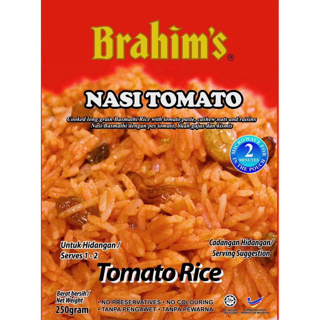 Brahim's Tomato ReadytoEat Rice Nasi Tomato Brahim Brahims Travel Food Shopee Singapore