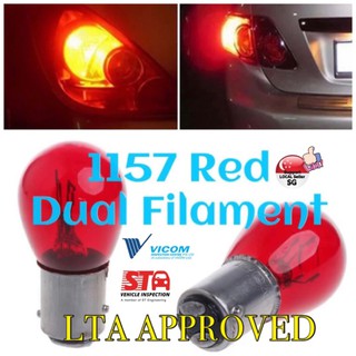 LTA approved 1157 dual filament bay15d brake red bulb- 21/5w-12v