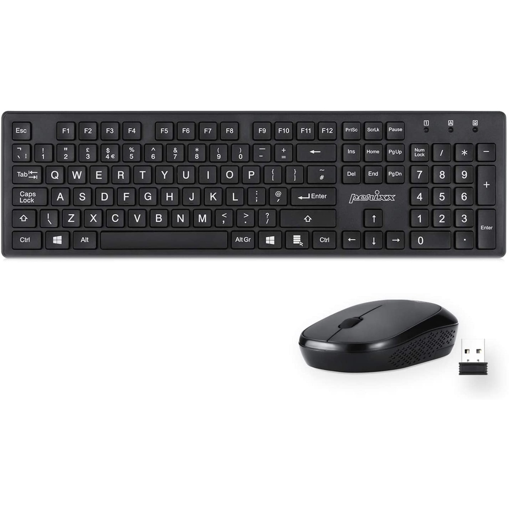 "Perixx PERIDUO717 Wireless Standard Keyboard and Mouse ComboSet with