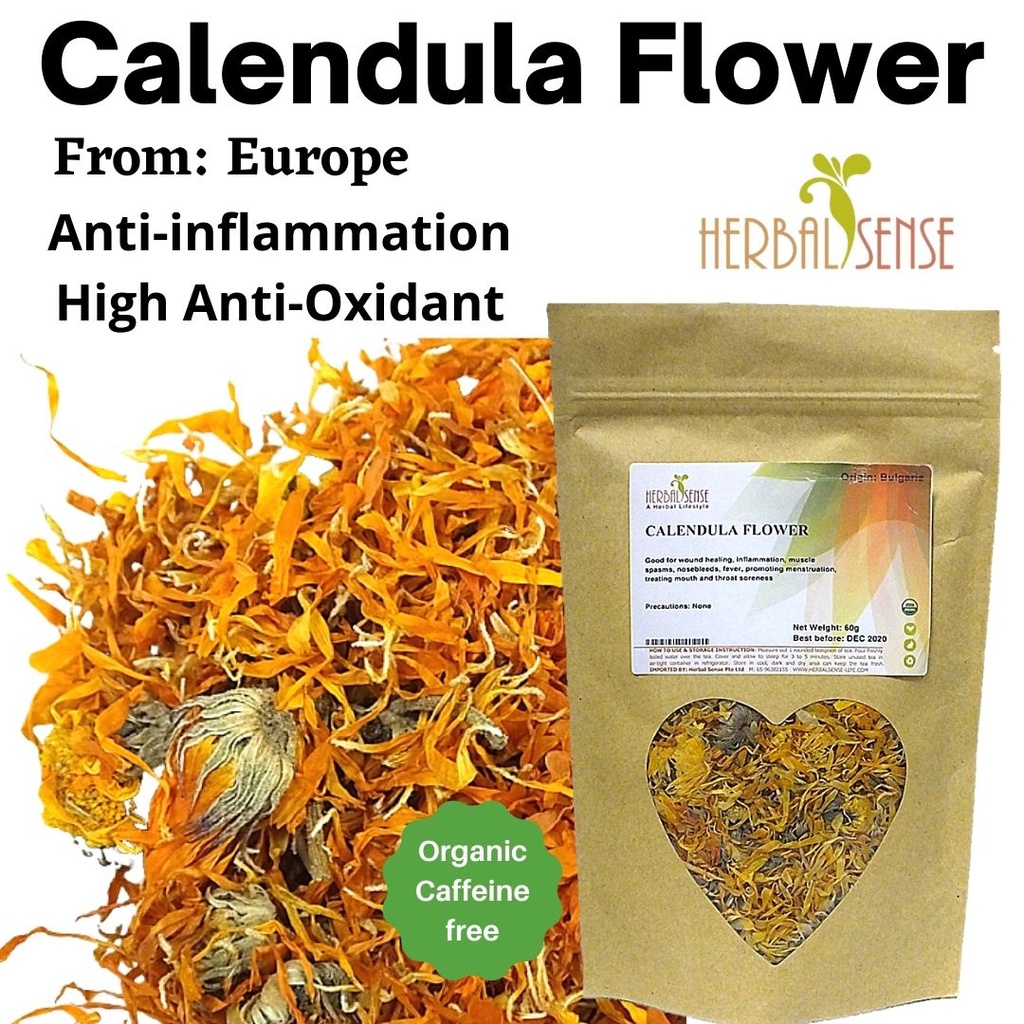 Organic Calendula Flower Helps For Anti-inflammation, Eczema. | Shopee ...