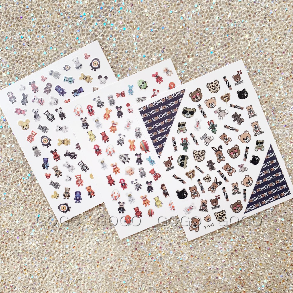 GOGO Cartoon Sticker Cute Bear Series Nail | Shopee Singapore