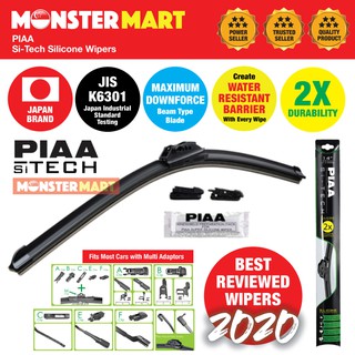 PIAA Si-Tech Silicone Front Windscreen Wiper Blade with Multi Adaptors (Best Reviewed Car Rain Wipers in 2020!)