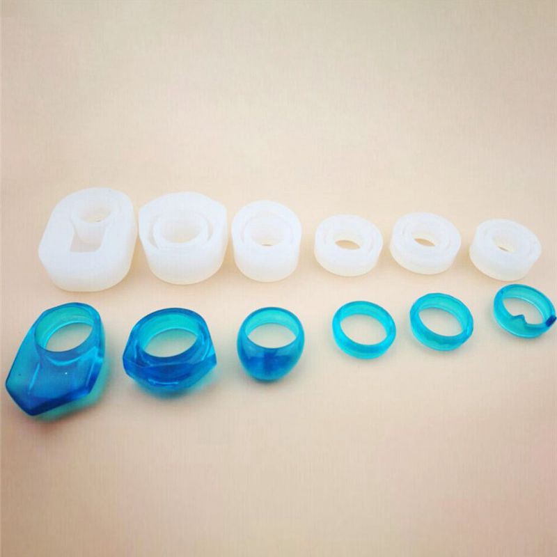 6Pcs Assorted DIY Round Silicone Ring Mold For Epoxy Resin Jewelry Making Craft