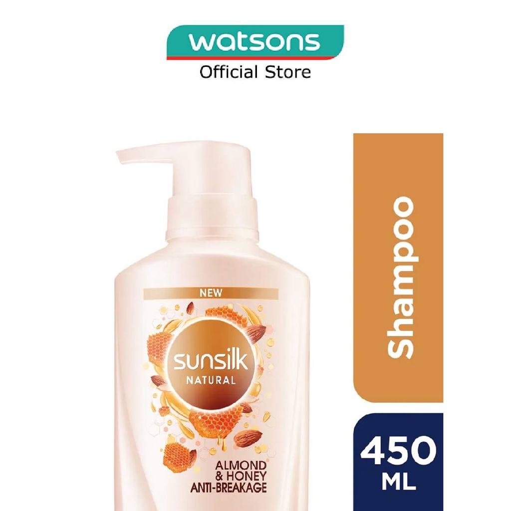 SUNSILK Natural Almond & Honey Antibreakage Shampoo 450ml Shopee