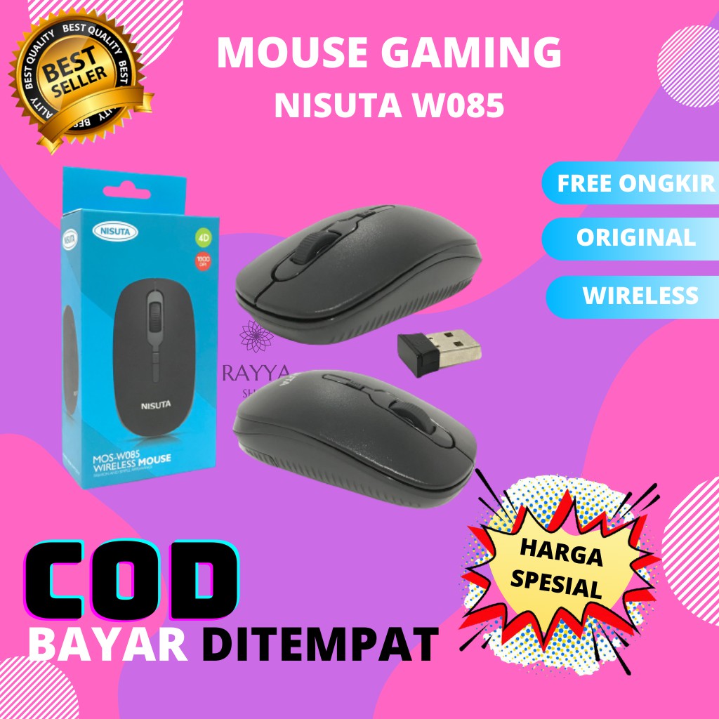 Wireless Mouse Mos 2.4ghz Nisuta Laptop Gaming Mouse Plug N Play Mos ...