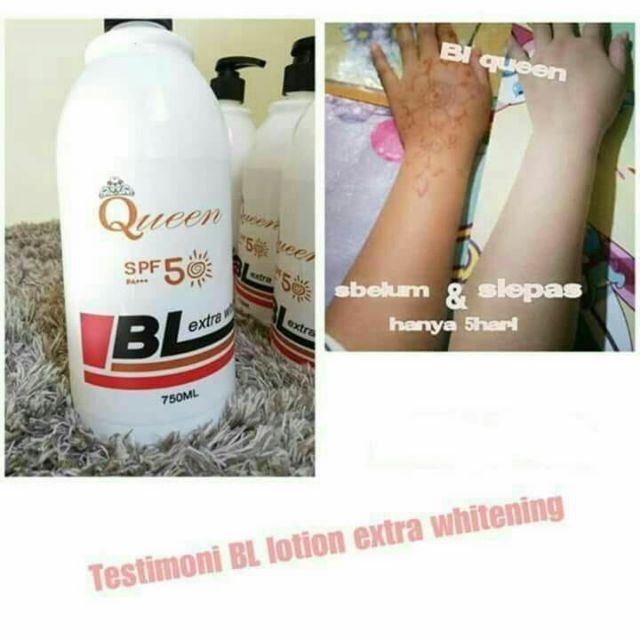 Queen Bl Lotion Xtra Whitening Spf50 Isipadu 500ml Shopee Singapore