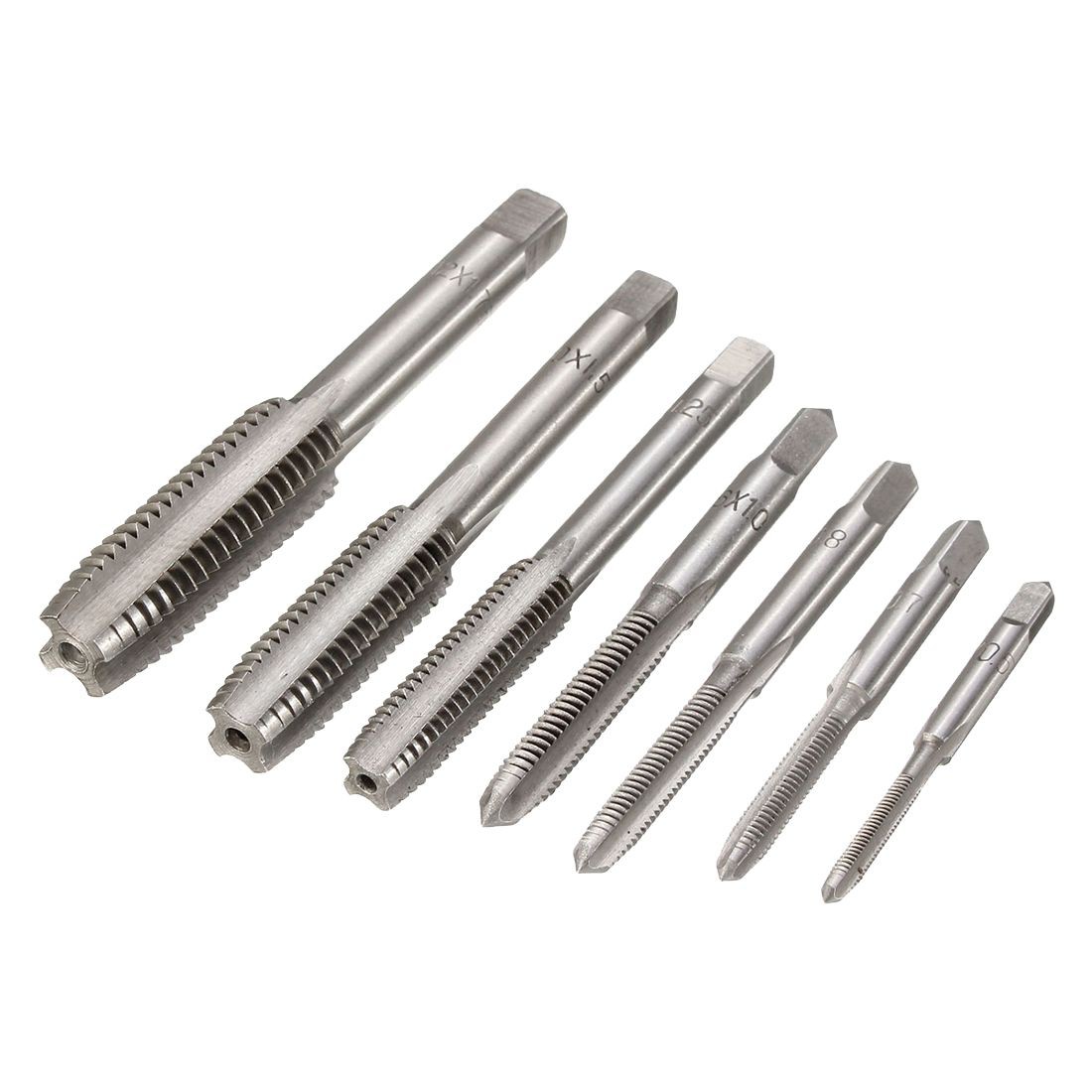 7Pcs M3 to M12 metal Hand Screw Machine Metric Taper Plug Tap Drill Bit ...