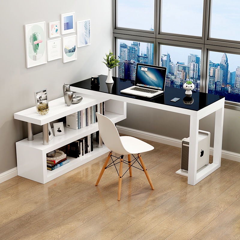 Corner desk bookshelf integrated desk bookcase computer desk writer