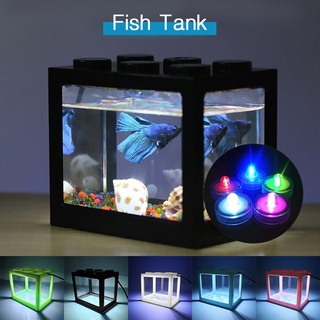 Mini Aquarium Block Tank Betta Guppy Fish Tank Building Block