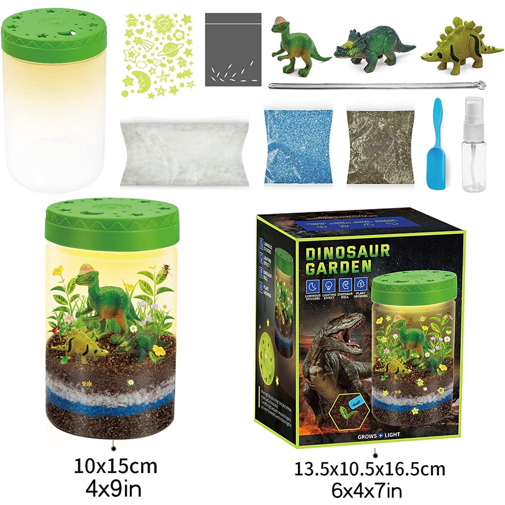 Lightup Dinosaurs Terrarium Kit for Kids STEM Educational DIY Science