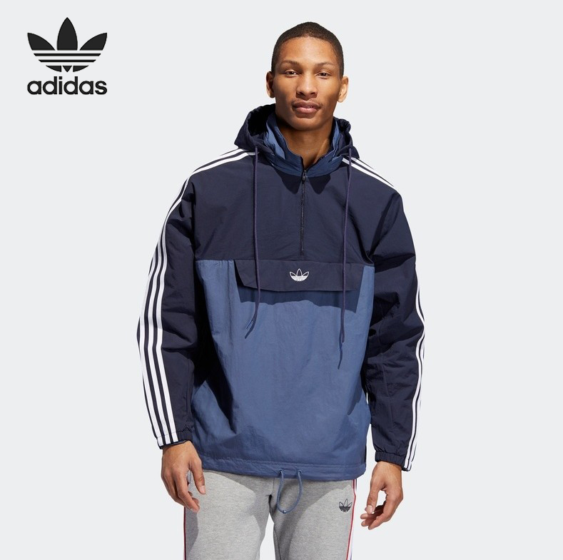 adidas blue windbreaker jacket