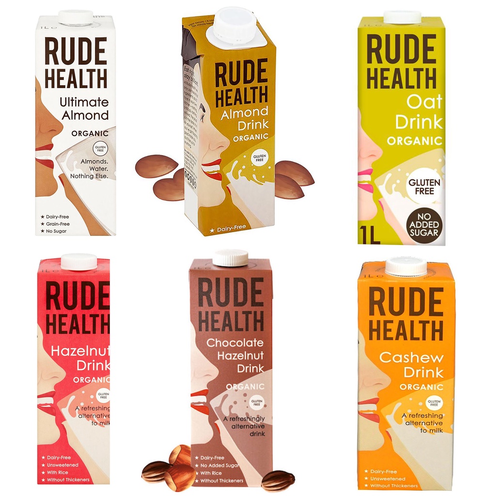 2 x 1L Rude Health Milk Almond/Oat/Cashew/Hazelnut