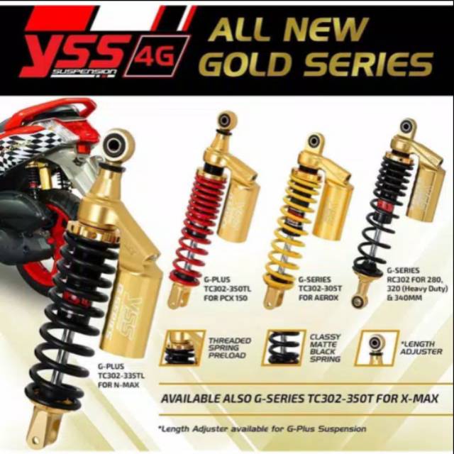Shockbreaker Shock Yss Gold Original Series Nmax Aerox Pcx Shock Yss G Series Original Shopee Singapore