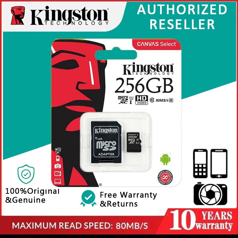 Kingston Original Memory Card Sd Card Micro Sd Tf Card Class10 80mb S 16gb 32gb 64gb 128gb 10 Years Warranty Shopee Singapore