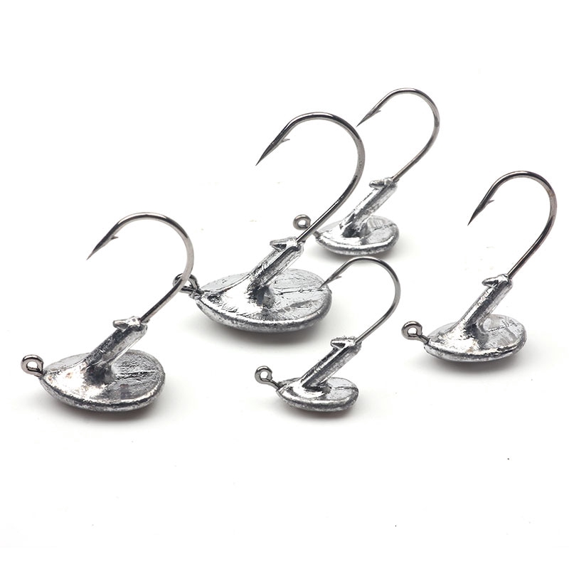 5pcs Jump Jig Head Fishing Hook 3 5g 5g 7g 10g 14g Tumbler Anti Hanging Grass Lead Head Fishing Hooks Soft Lure Tackle Shopee Singapore