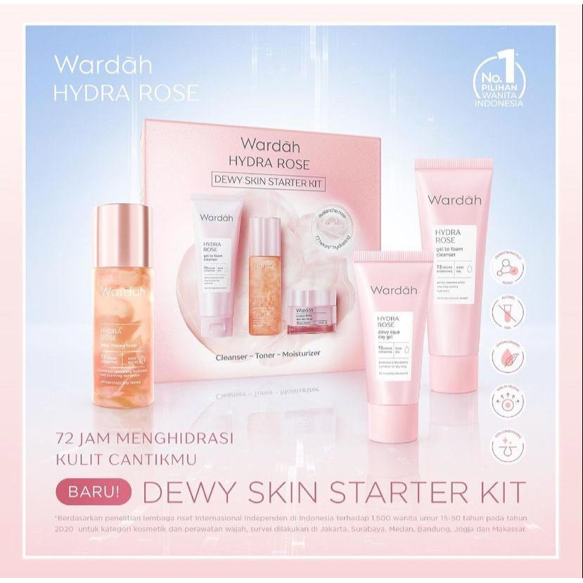 Wardah Hydra Rose Dewy Skin Starter Kit  Shopee Singapore