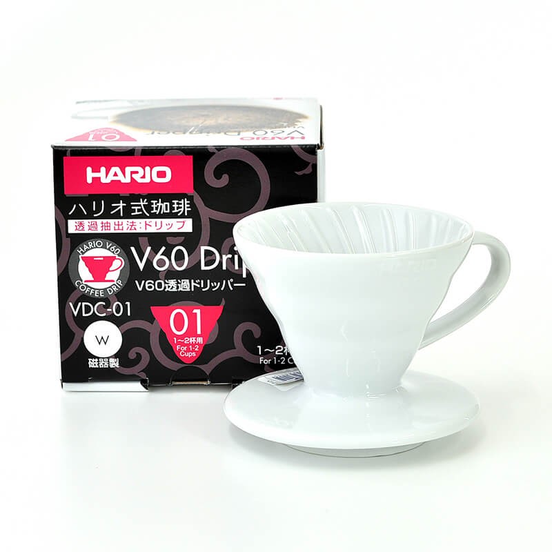 HARIO ハリオ V60透過ドリッパー01セラミックW VDC-01W 今季一番