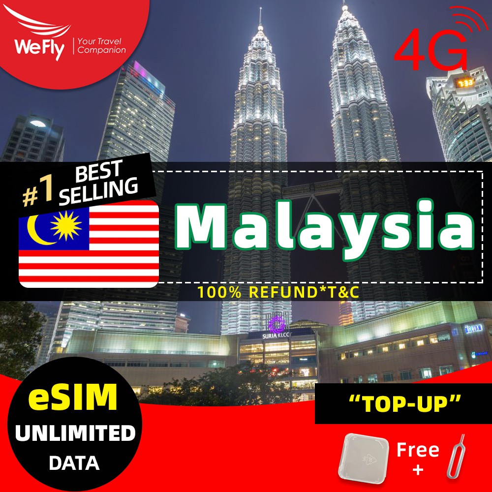 Wefly Malaysia Travel Sim Card With 4g Unlimited Data 3 8 Days 3 5gb Support Esim High Speed Data Shopee Singapore