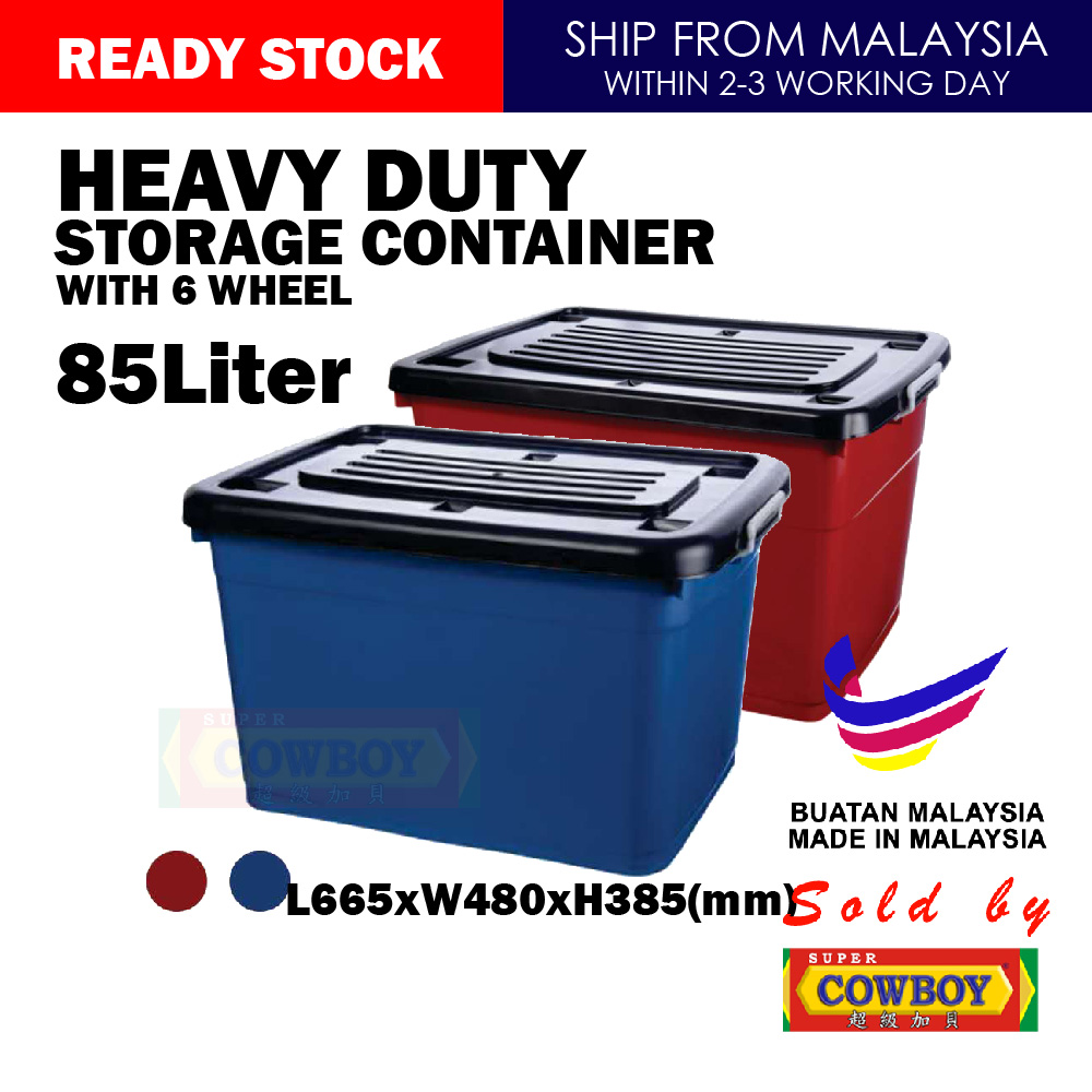 85l 3388 Kibiware Heavy Duty Storage Container Box With Wheels Kotak Plastik Dengan Roda Storage Box Toyogo Shopee Singapore