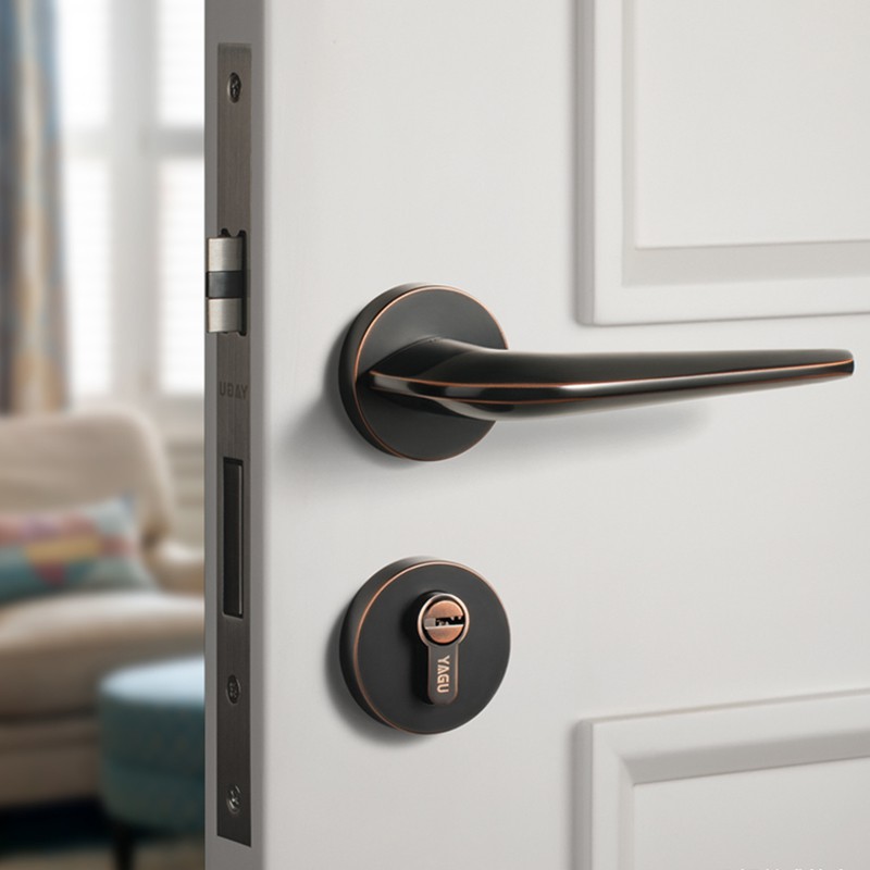 1 Set Modern Style Mute Bedroom Door Lock Zinc Alloy Interior