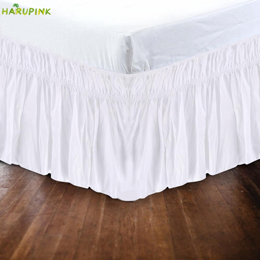 Solid Color Elastic Bed Skirt Hollow Ruffle Bed Cover Twin Full Queen King Size 